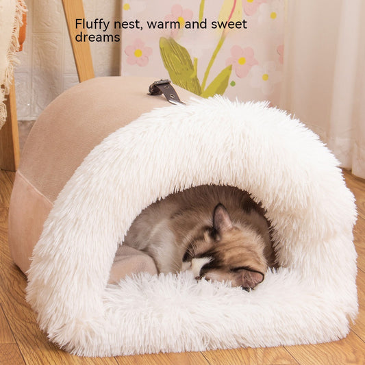 Portable Pet Nest Portable Autumn And Winter Warm Dog Nest Moisture-proof Long Fur Cat Nest Cross Border Pet Nest